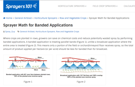 Sprayer Math for Banded Applications